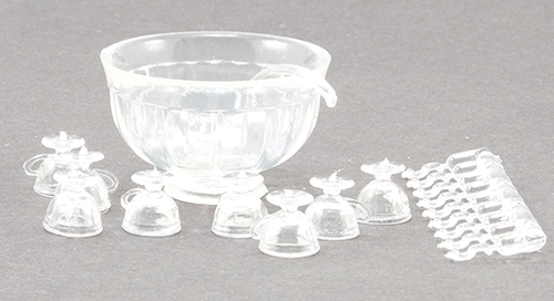 8 Piece Punch Bowl Set, Crystal