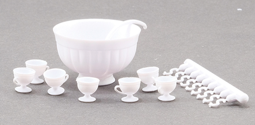 8 Piece Punch Bowl Set, White