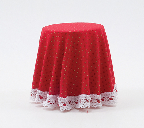 Skirted Table-Red Mini Dot