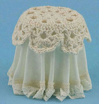 Lace Top Skirted Table, Ivory