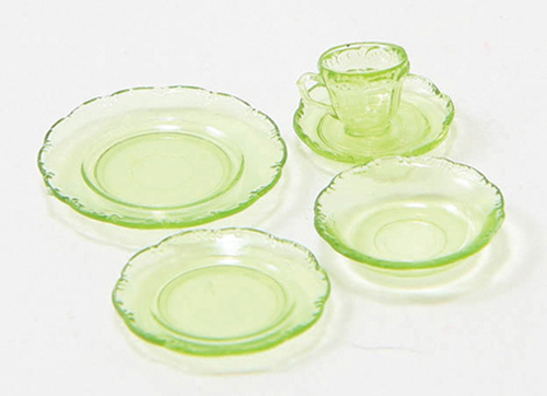 Depression Dish Set, 5Pc, Green