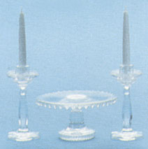 M-70C Cake Plate/Candlesticks Minikit, Crystal