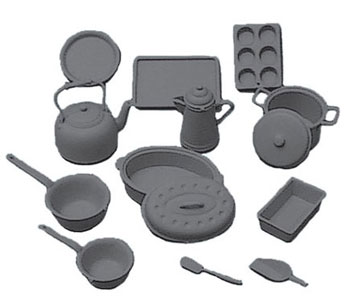 Cookware Kit, Black, 14 Pcs.