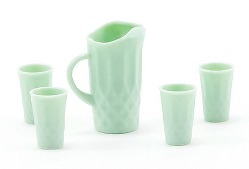 Pitcher and Glasses Set, Jadeite