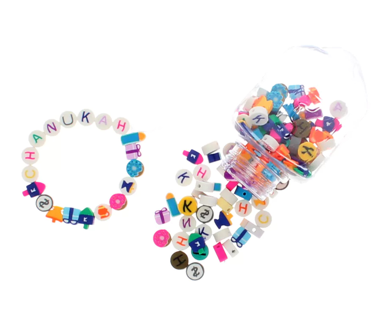 Chanukah Dreidel Filled With Beads (Approx 116 Beads)