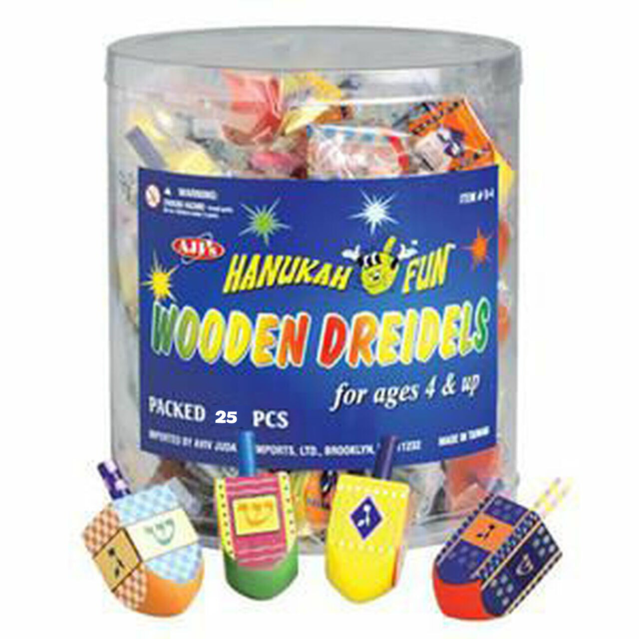 Large Hand Painted Wood Dreidels (25)