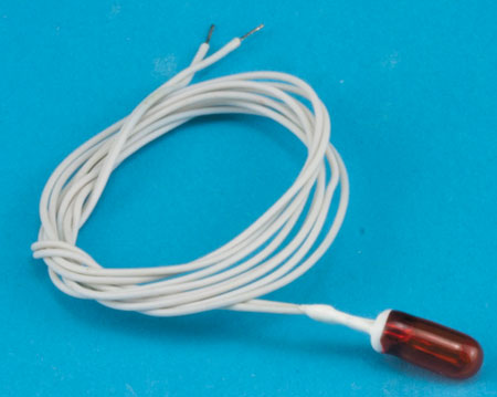 18V Large GOW Bulb, Amber with 15" White Wire