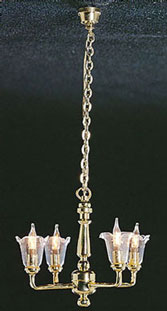 4 Up-Arm Clear Tulip Shade Chandelier