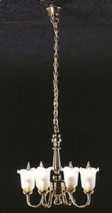 4 Up-Arm Frosted Tulip Shade Chandelier