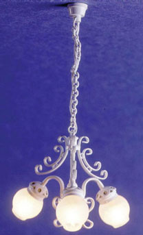 Chandelier, 3-Arm Filigree White