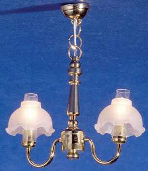 Chandelier 2-Arm Fluted Shade