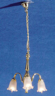 3 Frosted Tulip Chand, Replaceable Bulbs