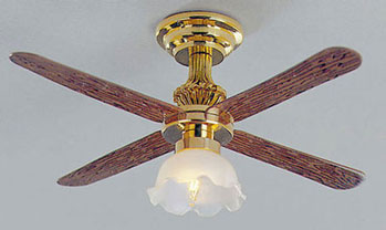 Ceiling Fan with Large Tulip Shade