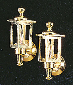 Brass Colonial Coach Lamps (Pair)