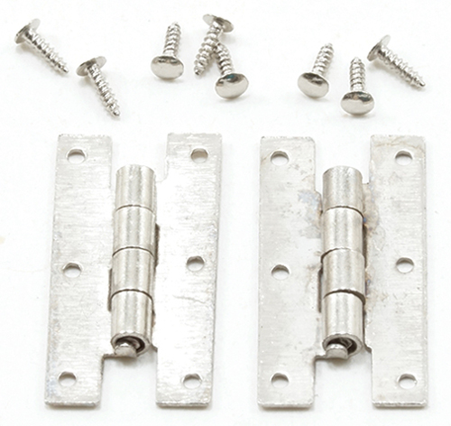 H Hinges with Nails, atin Nickel