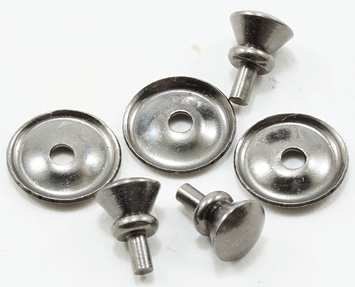 Traditional Round Door Knob, 6 pc., Pewter