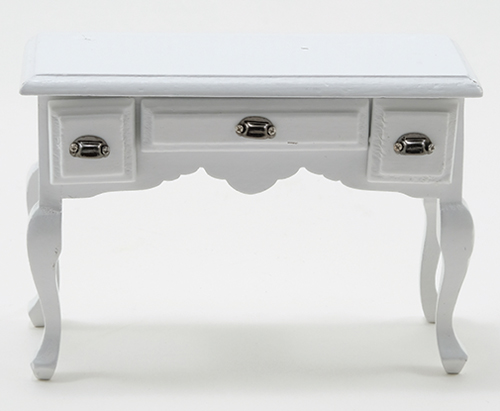 Desk, White with Pewter Hardware