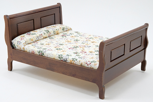 Sleigh Bed, Walnut
