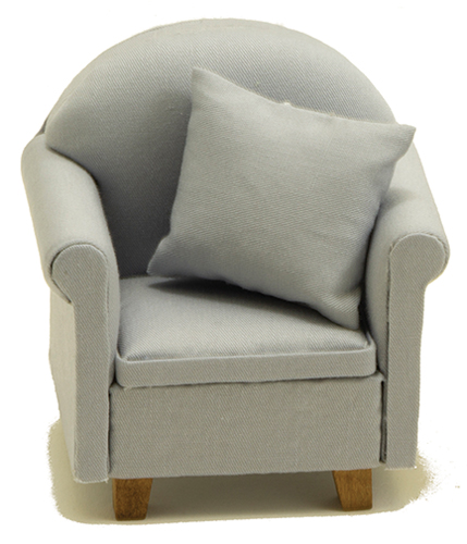 Chair with Pillow, Gray