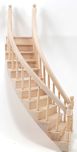 Stairs, 2-Rail, Right Curve, Assembled