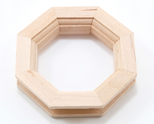 Octagon Window with Pane and Trim