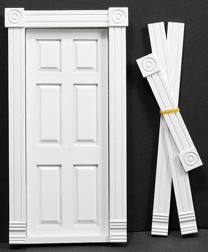 Traditional 6-Panel Door with Interior Trim, White