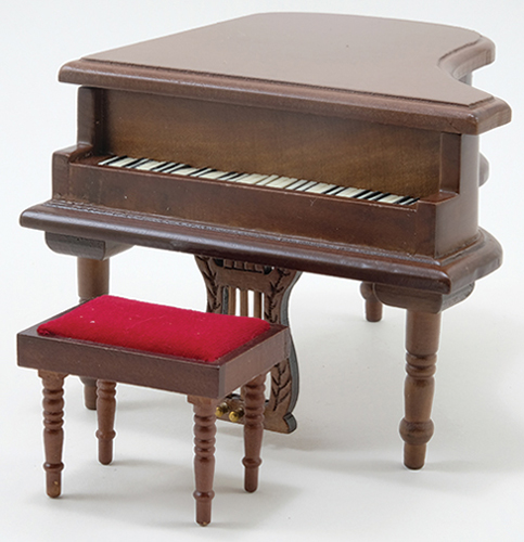 Baby Grand Piano with Stool, Walnut