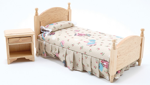Bed and Night Stand, Oak