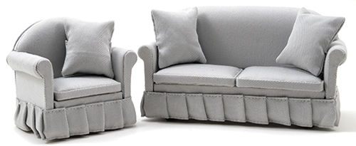 Sofa and Chair Set, Gray