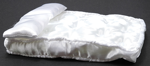 Mattress with Pillows, White Fabric