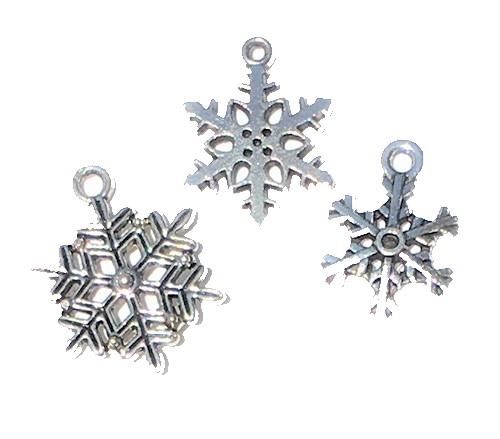 Silver Snowflake Ornament, Pkg. 3