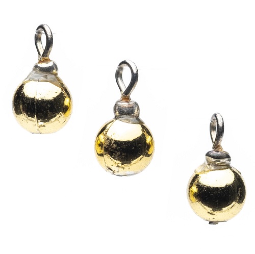 Shiny Gold Ball Ornaments, 3 pkg.
