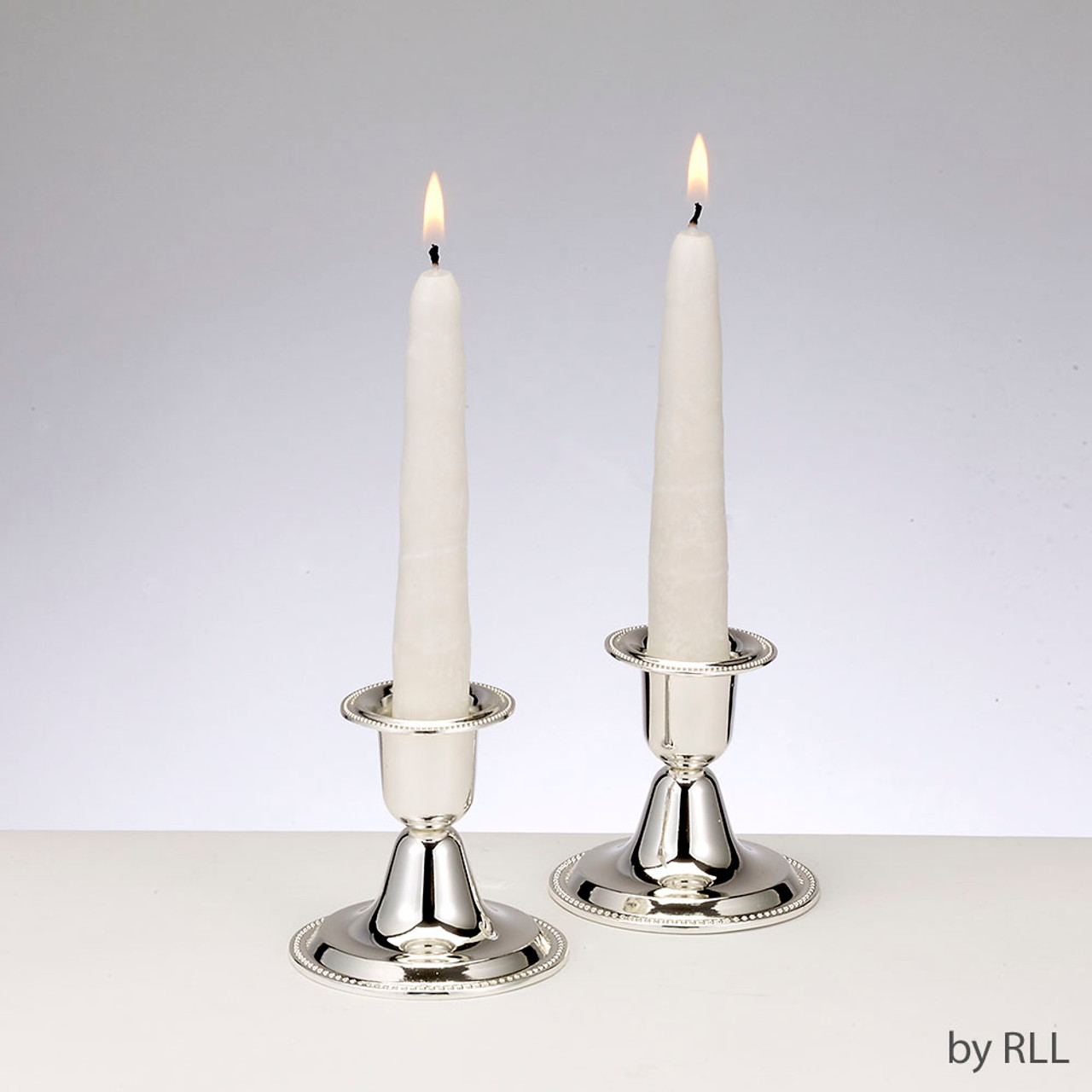 Set of 2 Low Silverplated Candlesticks