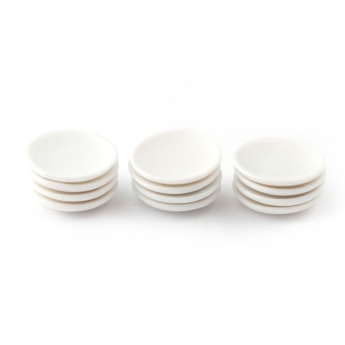 Modern White Dinner Plates, Pack of 12