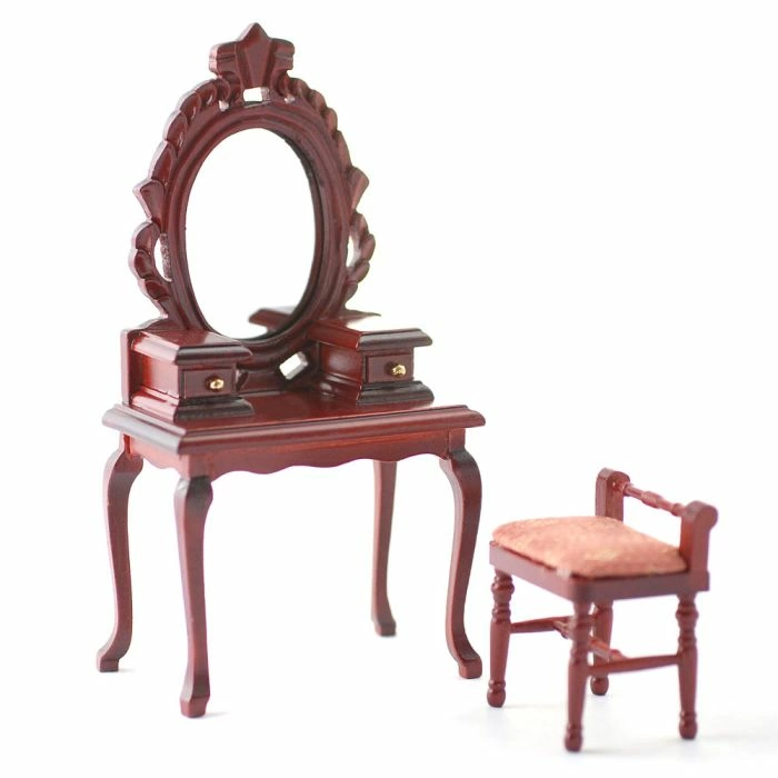 Mahogany Dressing Table with Stool