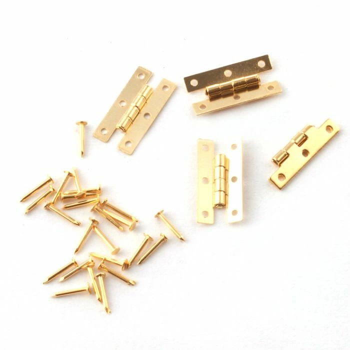 9mm X 7mm Brass Hinges, Pack of 4