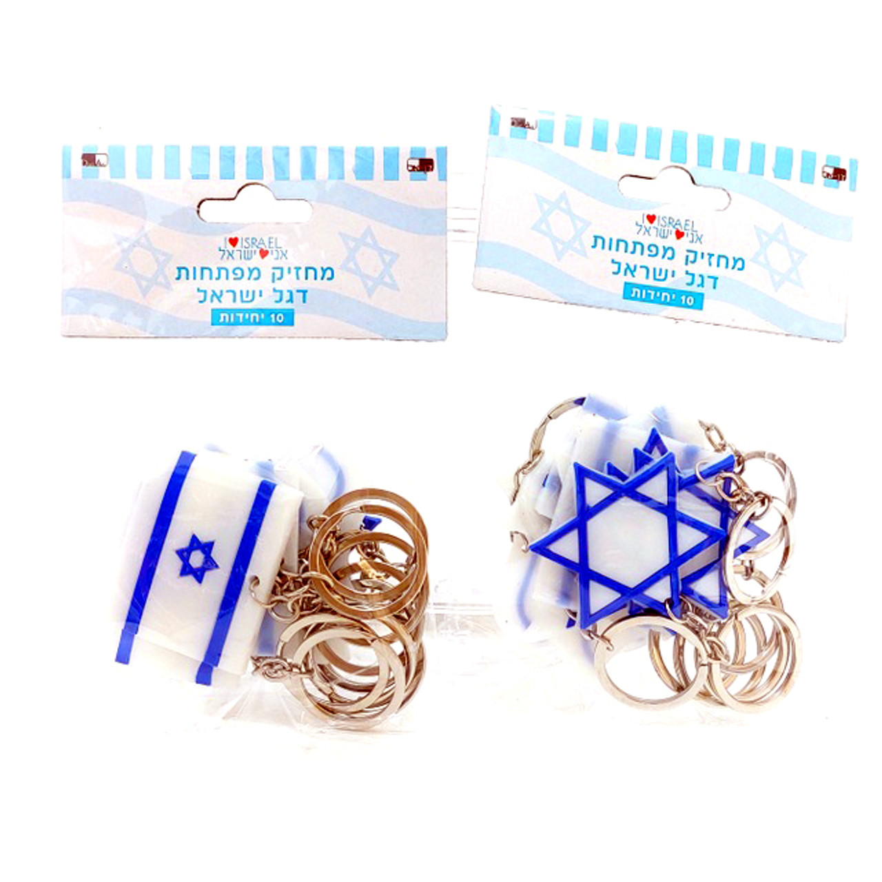 Israel Flag and Star of David Key Chains (10)