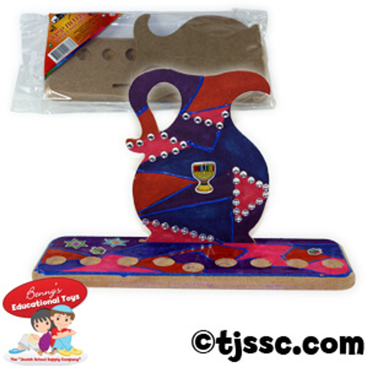 Hanukkah Upright Menorah (Oil Pitcher Design) DIY Craft Project