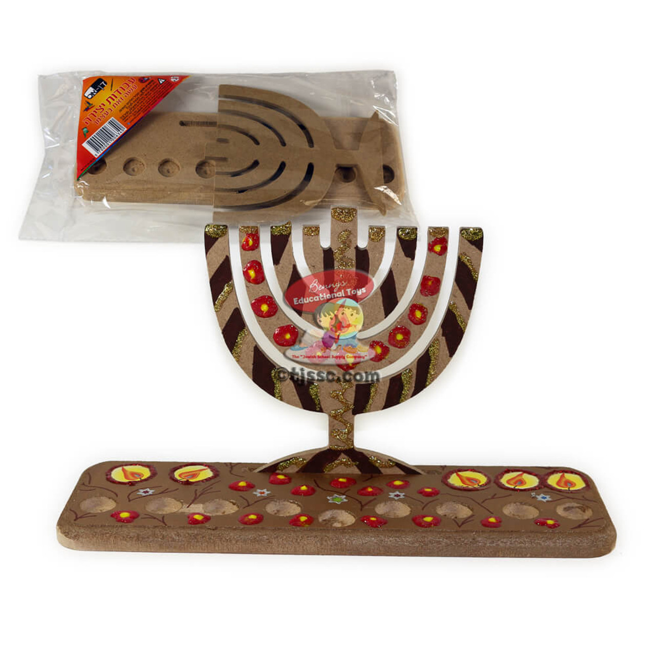 MDF Upright Hanukkah Menorah (Menorah Design) D-I-Y Craft Project