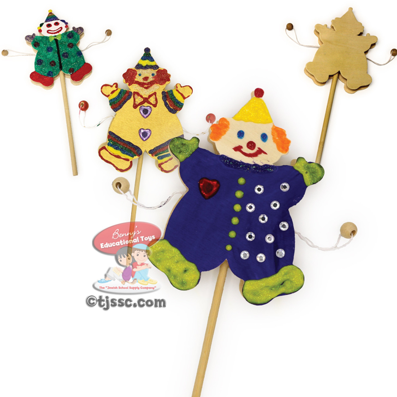 Purim Gragger Clown Wood Flip Drum for Decoration - On Sale!