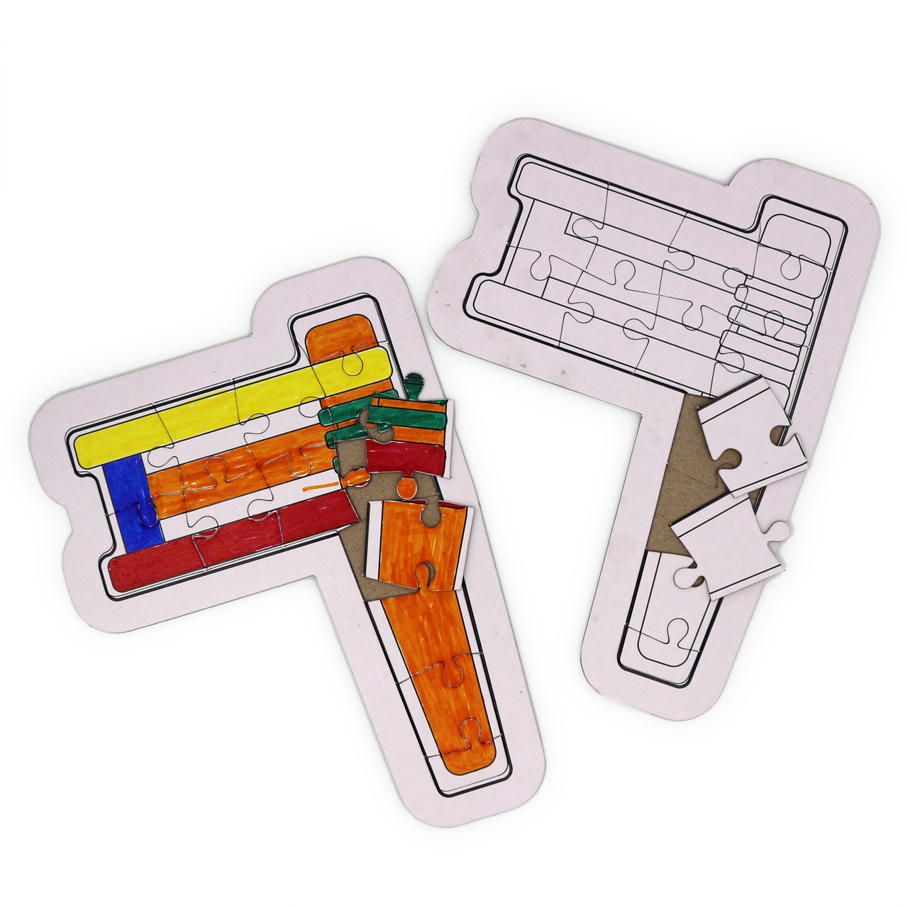 10 Purim Gragger Shaped Inlay Puzzles for Coloring - On Sale!