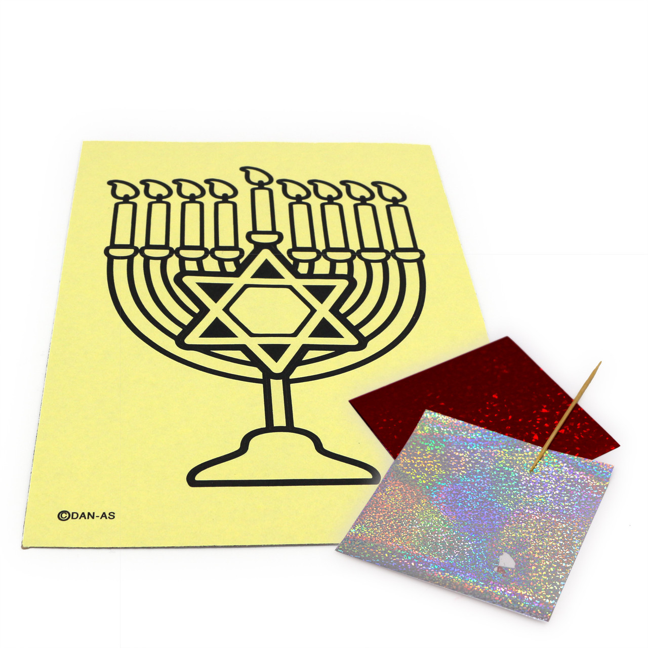 Chanukah Menorah Magic Foil Craft Kit - Pack of 10