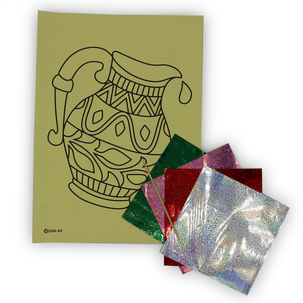 Chanukah Oil Pitcher Magic Foil Craft Kit - Pack of 10