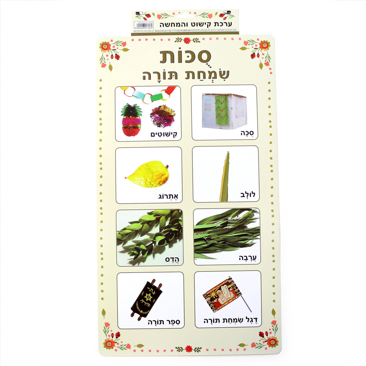 Sukkot & Simchat Torah Symbols Plastic Poster