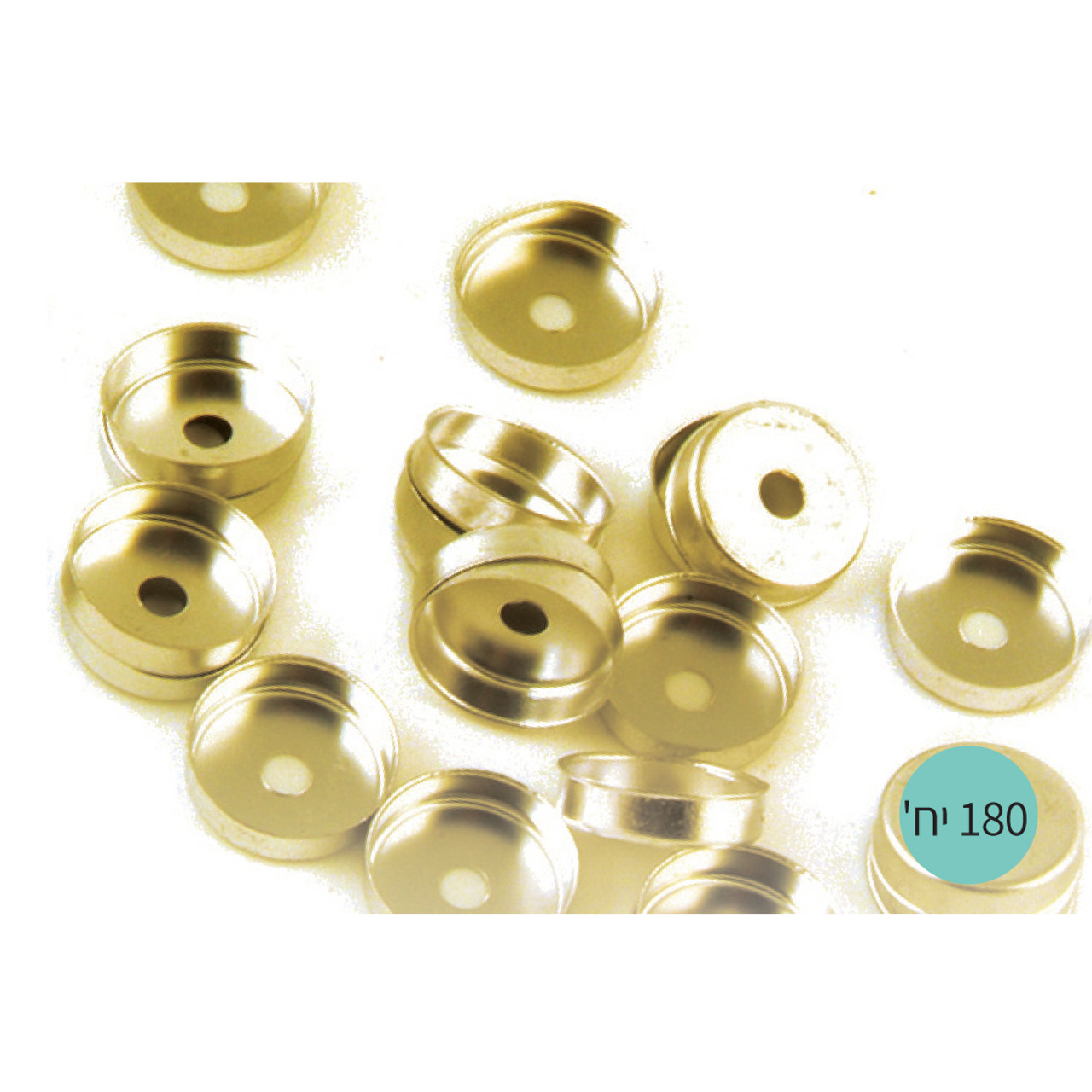 180 Simple Chanukah Menorah Metal Candle Bases - Gold