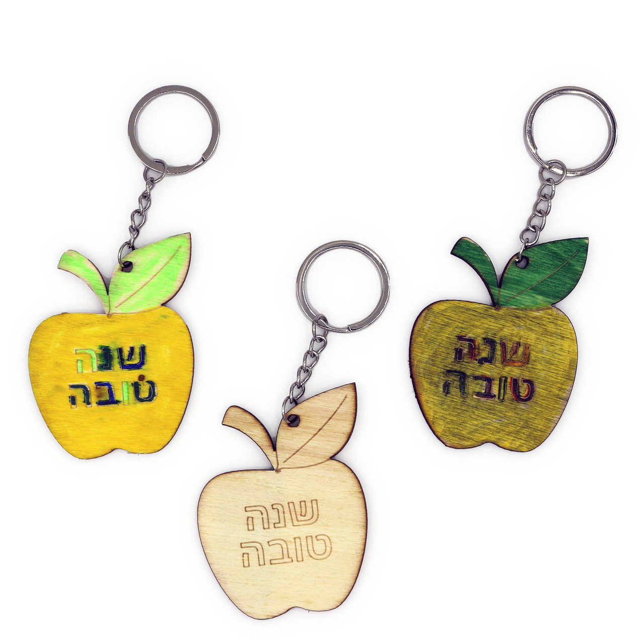 10 Wooden Rosh Hashanah Apples key Holders