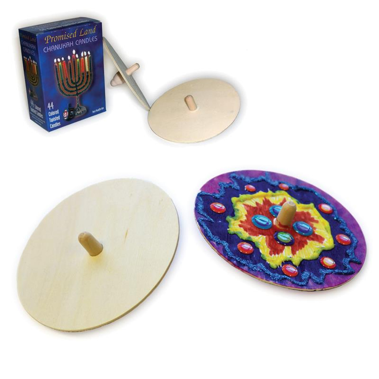 Wood Craft Dreidels for Decoration (12 Craft Dreidles)