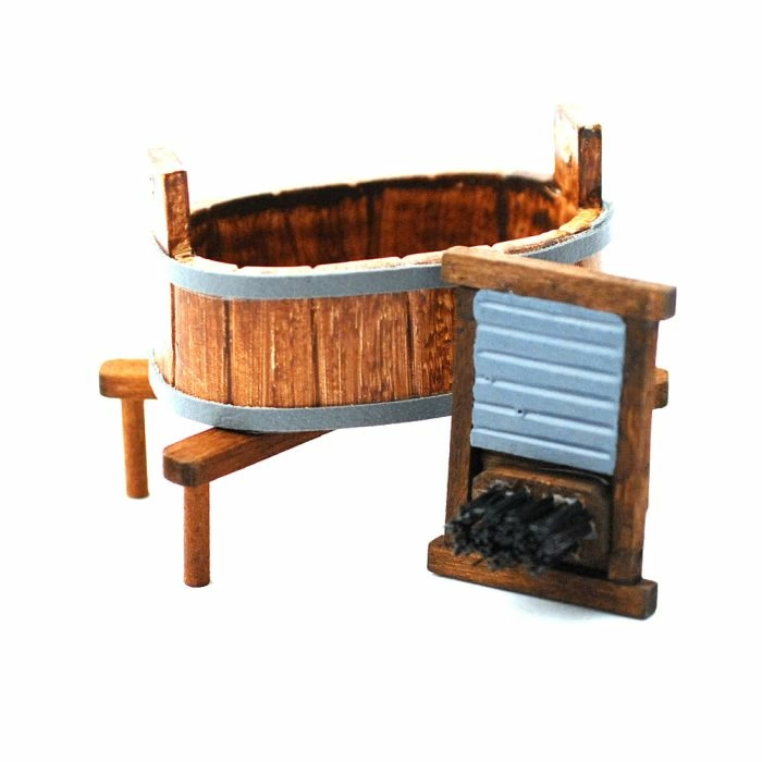 Oval Wooden Wash Tub and Board