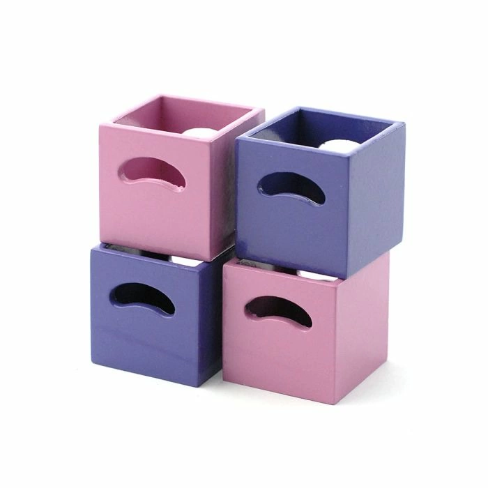 Rose & Lilac Storage Boxes, 4 Pcs