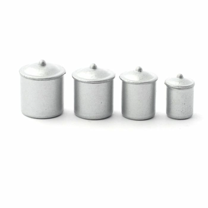 Four 'chrome' Canisters